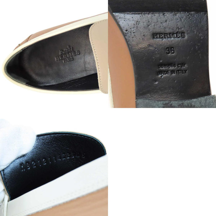 HERMES 
ケリーバックル シルバーカラーメタル レザー 
デスタン モカシン