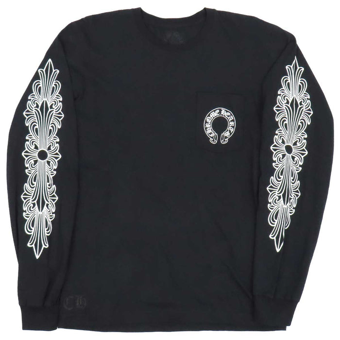 CHROME HEARTS 
CH フローラルクロス コットン 
袖フローラル ホースシュー ロングスリーブ Tシャツ