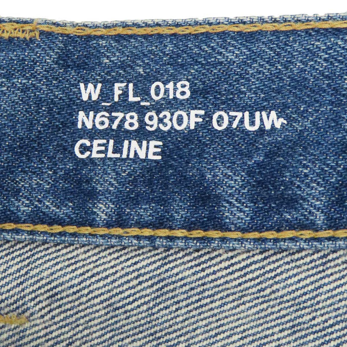 CELINE 
ロゴ コットン ゴールドカラーメタル 
トリオンフ デニムパンツ