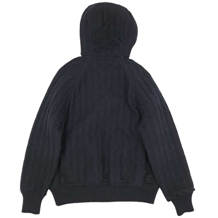 HERMES 
アッシュ ロゴ 総柄 ウール ポリエステル キルティング ニット 
H柄 リバーシブル ジップアップ ダウンジャケット