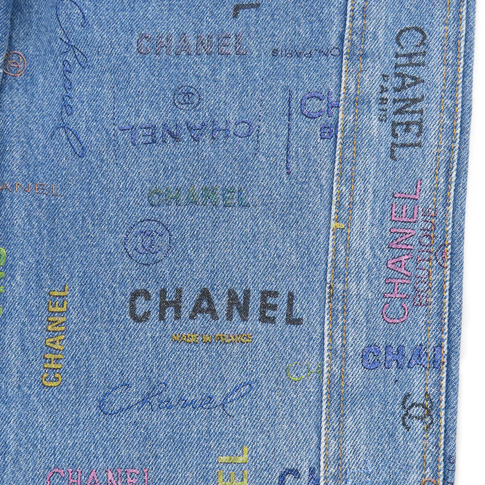 CHANEL 
COCO CC コットン 総柄 
ココマーク ロゴ デニムパンツ