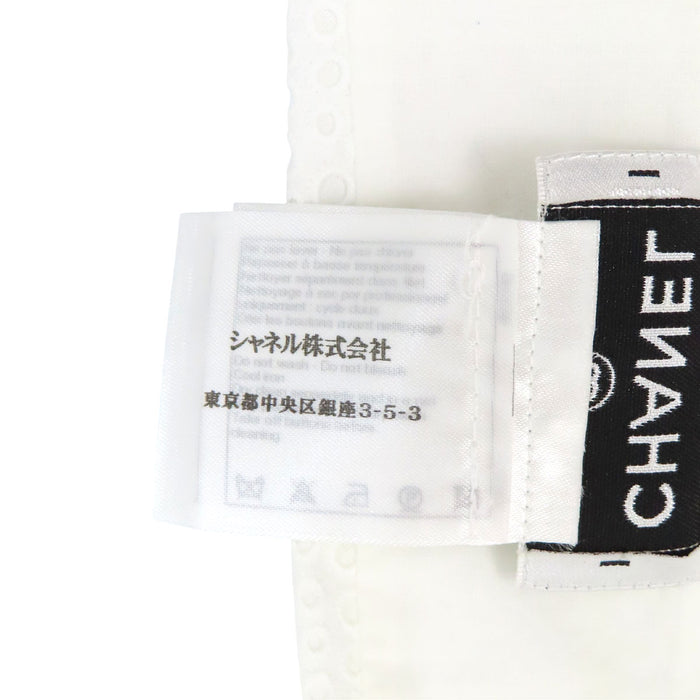 CHANEL 
COCO CC ロゴ コットン カットワーク コスチュームパール 
ココマーク パール ブラウス