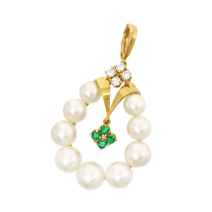 MIKIMOTO 
パール リースモチーフ ペンダントトップ