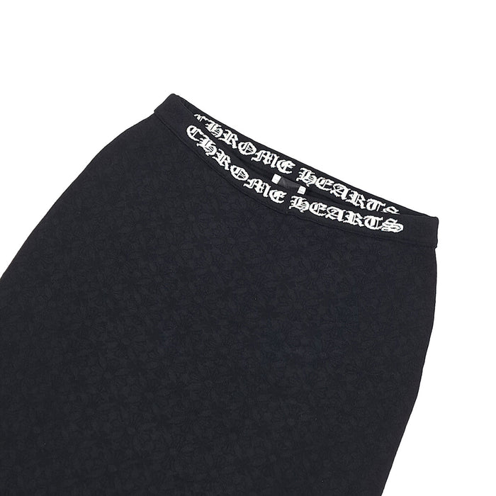 CHROME HEARTS 
総柄 サイドスリット レーヨン ウエストロゴ 
Y NOT CHプラス ロングスカート