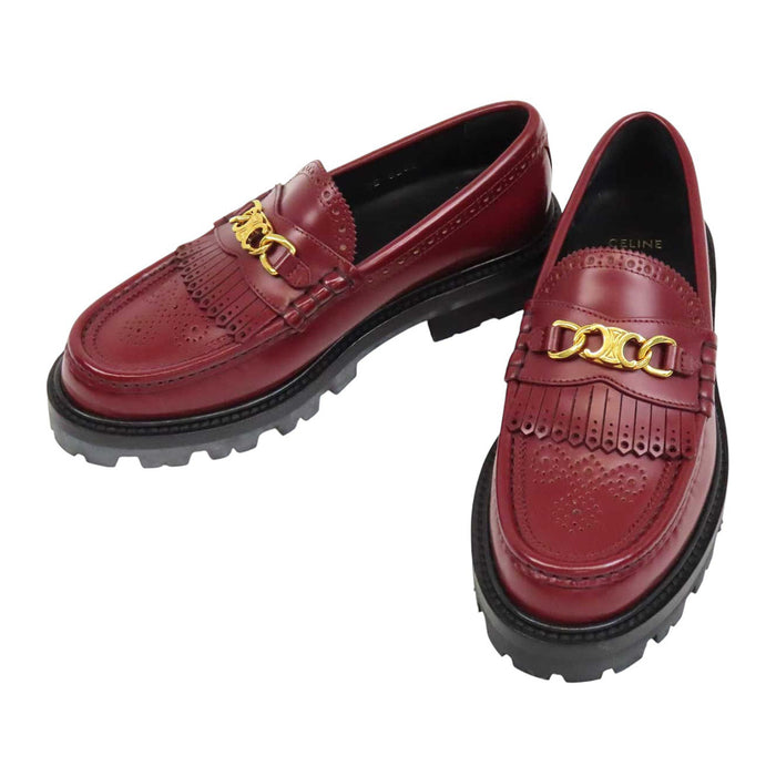 CELINE  
Logo Fringe Chain Gold Color Hardware  
Triomphe Margaret Loafers