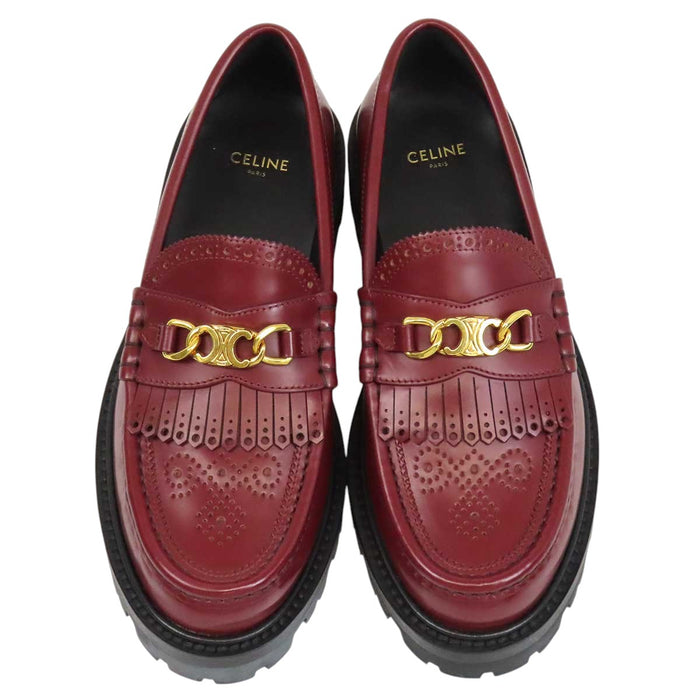CELINE 
ロゴ フリンジ チェーン ゴールドカラー金具 
トリオンフ マーガレット ローファー