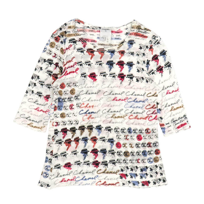 CHANEL 
COCO CC ロゴ 総柄 06C モダール 
ココマーク カメリア マドモアゼル ハーフスリーブ カットソー