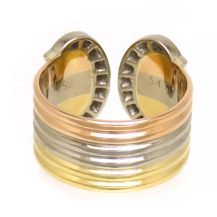 CARTIER 
2C スリーゴールド リング ダイヤモンド LM