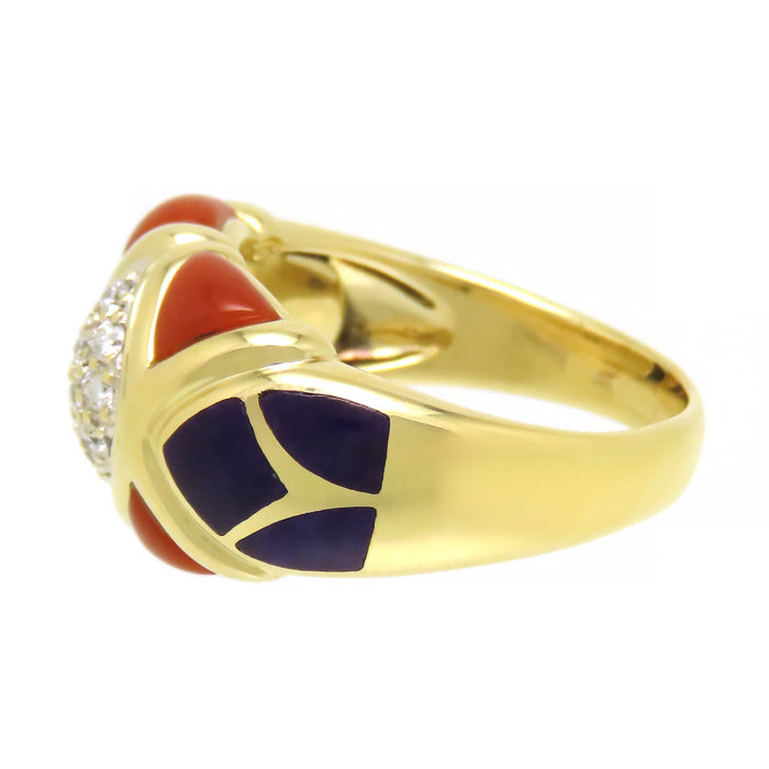 Ash Gloss Bird Diamond Color Stone Ring