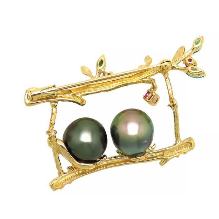TASAKI Owl Motif Brooch