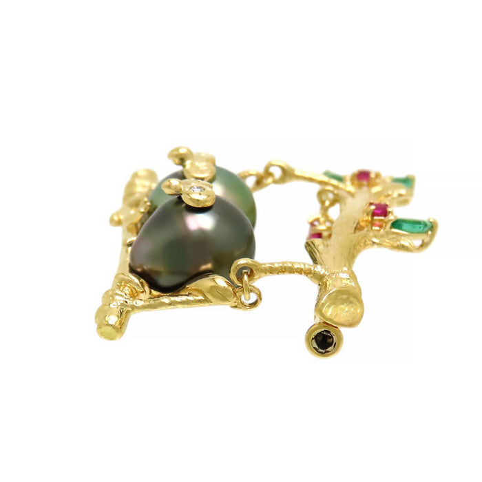 TASAKI Owl Motif Brooch