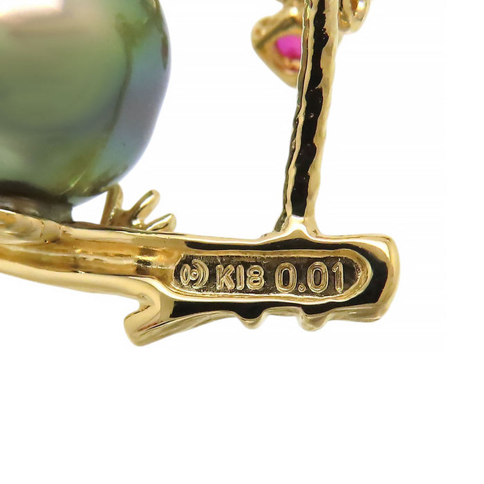 TASAKI Owl Motif Brooch