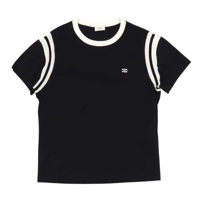 CELINE  
T-shirt regular con scollo rotondo in cotone con logo Triomphe