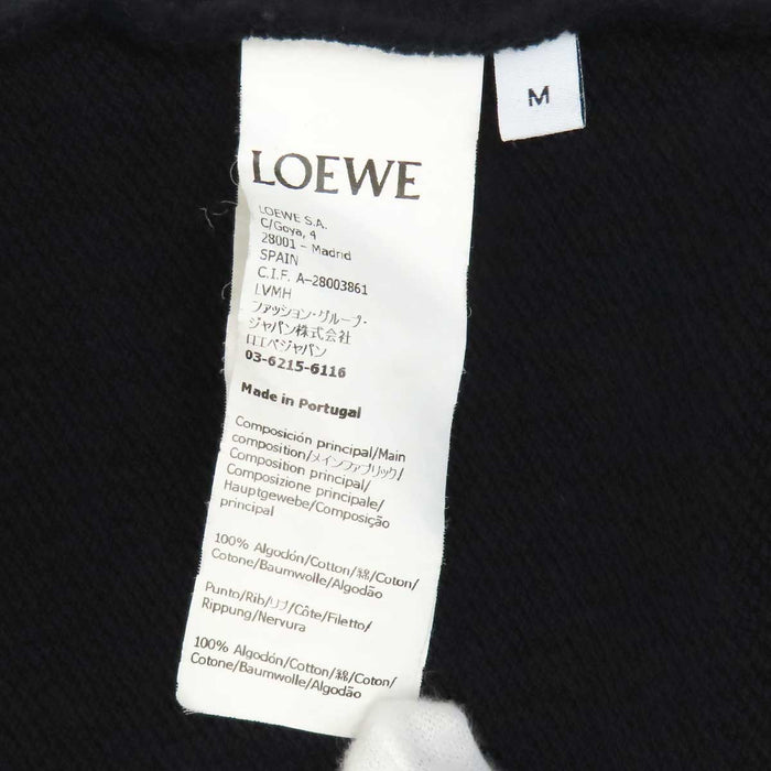 LOEWE 
ロゴ コットン 
アナグラム レザー パッチ フーディ