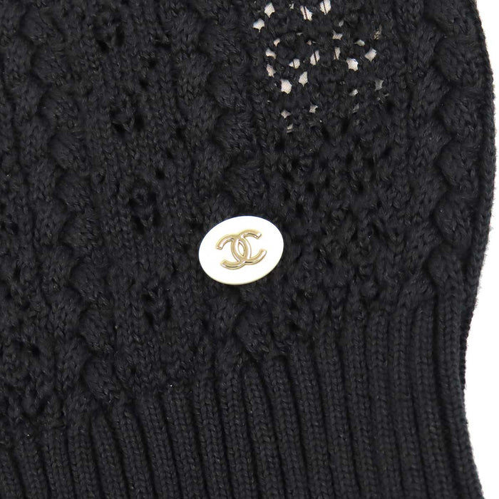 CHANEL 
COCO CC コットン カギ編み リブ 
ココマーク 半袖ニット