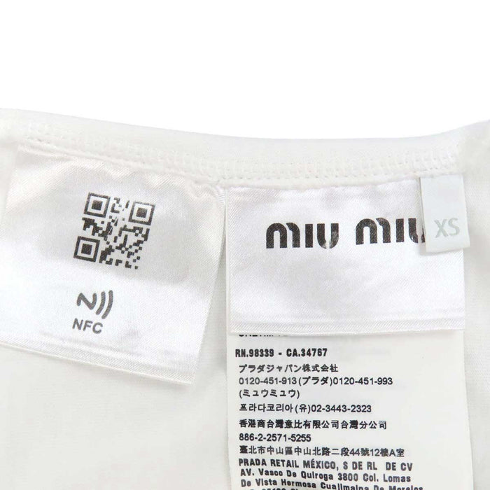MIUMIU 
クロップド コットン 
ロゴ セーラーカラー カットソー