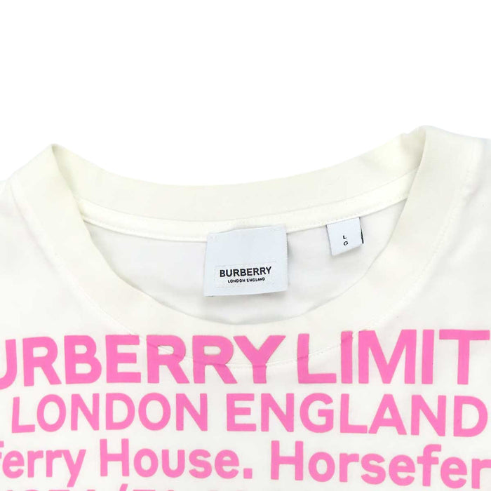 BURBERRY  
T-shirt a maniche corte in cotone con scollo rotondo e stampa logo frontale