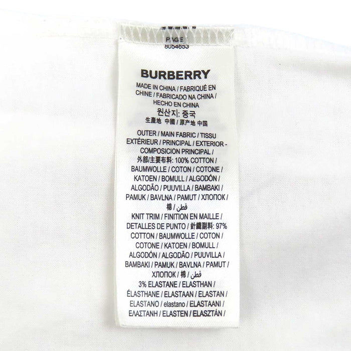 BURBERRY  
T-shirt a maniche corte in cotone con scollo rotondo e stampa logo frontale