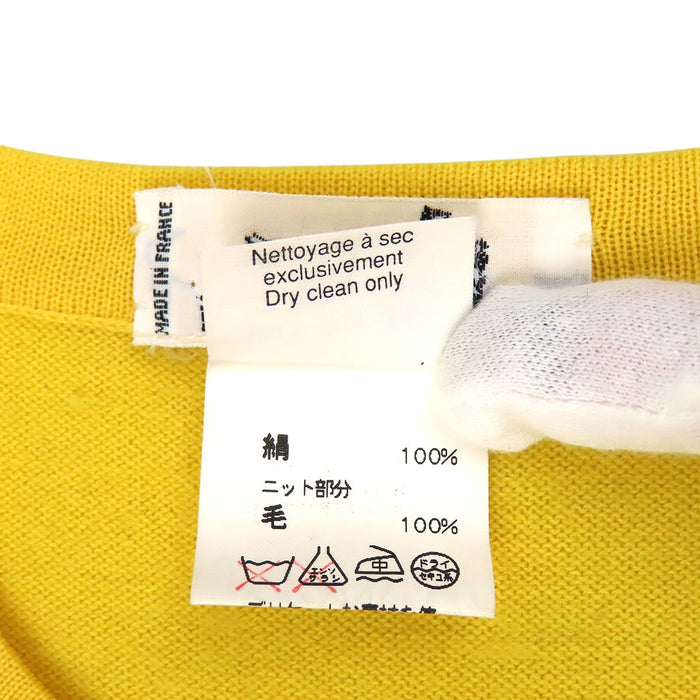 HERMES  
Concerto Serie Button Logo Button Knit Switch Silk Wool  
CONCERTO Twill Reine Cardigan