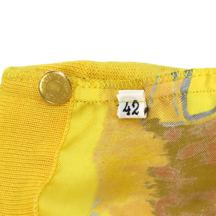 HERMES  
Concerto Serie Button Logo Button Knit Switch Silk Wool  
CONCERTO Twill Reine Cardigan