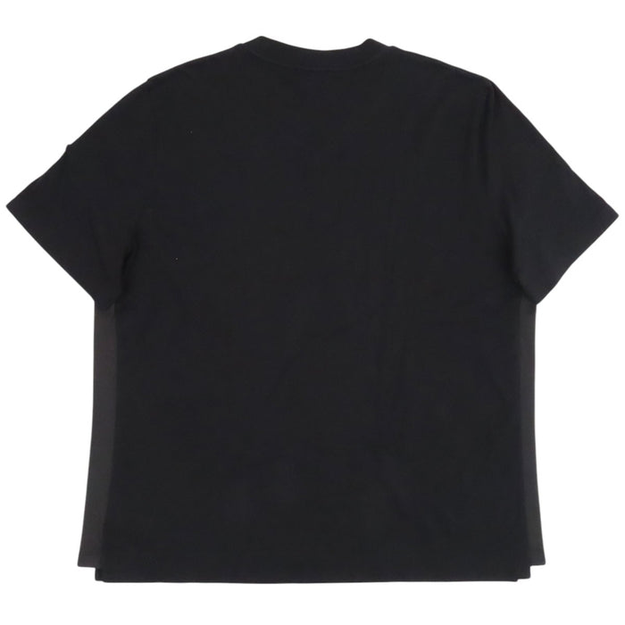 MONCLER 
2024年製 SS T-SHIRT 反射ロゴ ワッペン コットン メッシュ クルーネック 
ロゴ メッシュ切替 半袖 Tシャツ