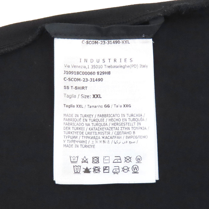 MONCLER 2024 SS T-SHIRT Reflective Logo Patch Cotton Mesh Crew Neck Logo Mesh Panel Short Sleeve T-Shirt