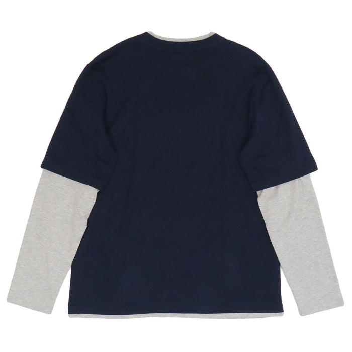 CELINE 
コットン 2025年製 クルーネック 
ロゴ プリント レイヤード ロングスリーブ Tシャツ
