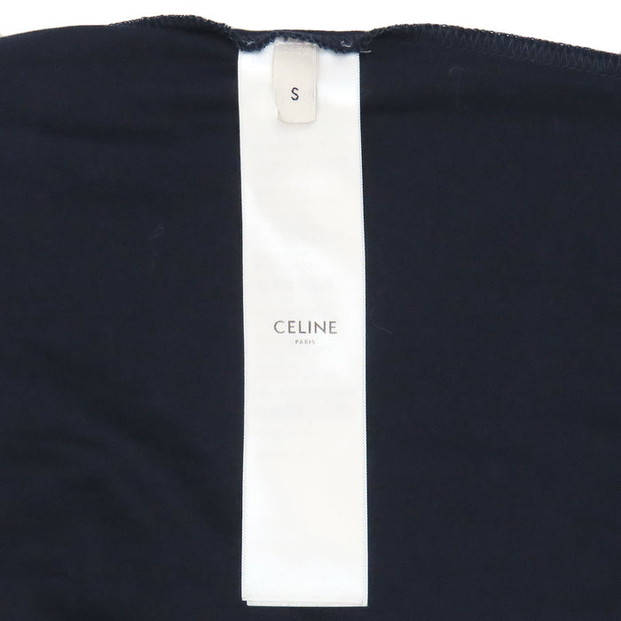 CELINE 
コットン 2025年製 クルーネック 
ロゴ プリント レイヤード ロングスリーブ Tシャツ