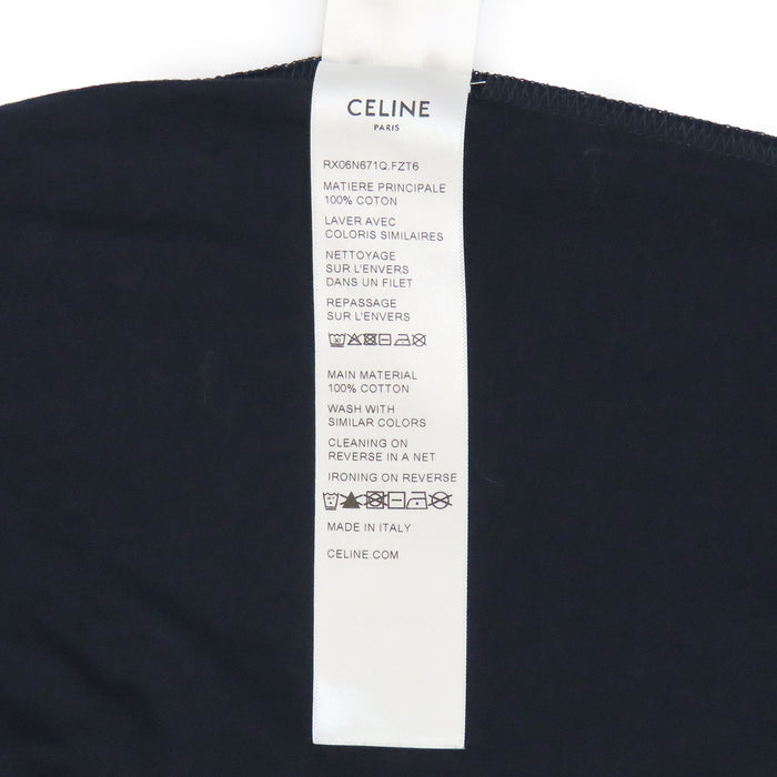 CELINE 
コットン 2025年製 クルーネック 
ロゴ プリント レイヤード ロングスリーブ Tシャツ