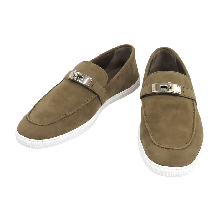 HERMES  
Fibbia Kelly in camoscio  
Mocassino Mind