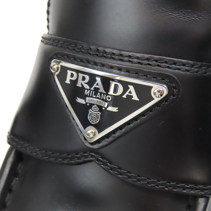 PRADA 
トライアングルロゴ 厚底 
モノリス ブラッシュドレザー ローファー