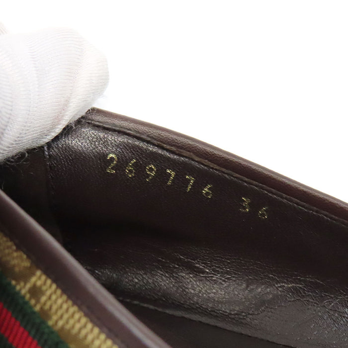 GUCCI 
ロゴ 総柄 ウェブライン リボン 
GG キャンバス フラット パンプス