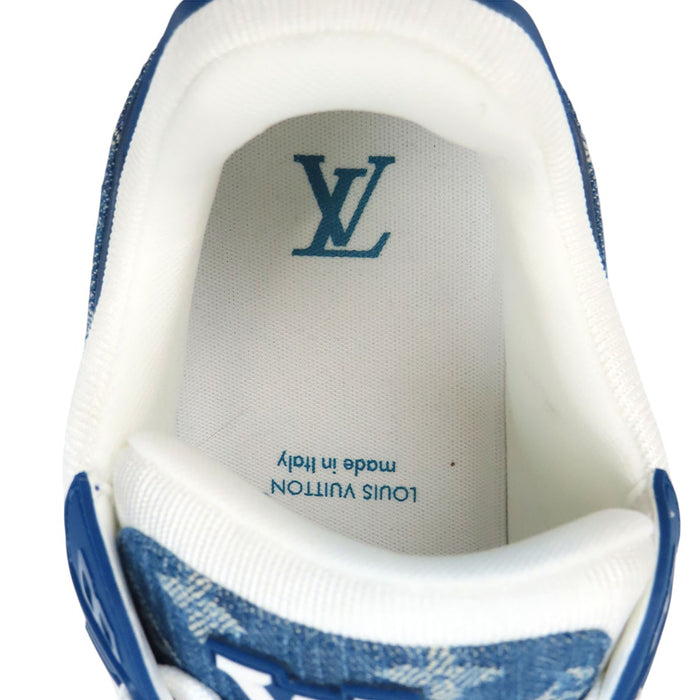LOUIS VUITTON 
デニム ロゴ レザー 2026年製 レースアップ 
LV トレイナー スニーカー 
モノグラム