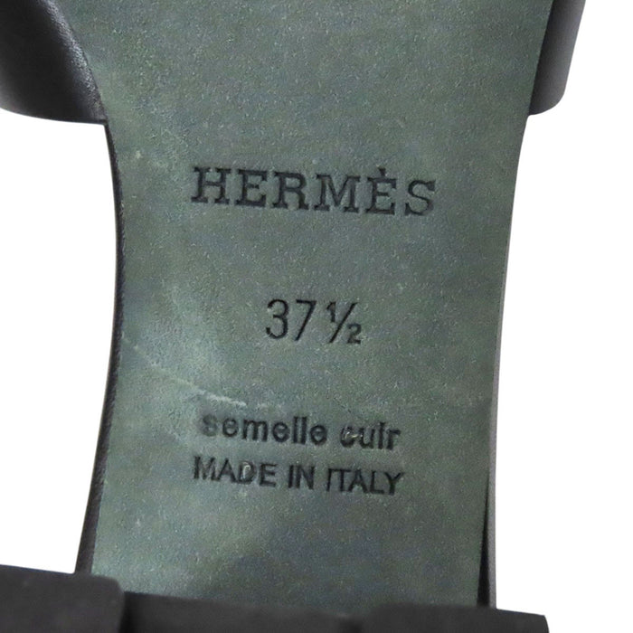 HERMES 
レザー ミュール 馬車金具 ゴールドカラーメタル 
ヴィラ サンダル エクスリブリス