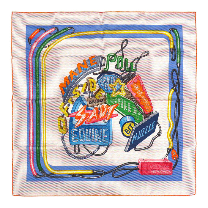 HERMES 
シュヴァロスコープ ネオン ポワンティエ スカーフ シルク 
カレ 70 Chevaloscope Neon Pointille