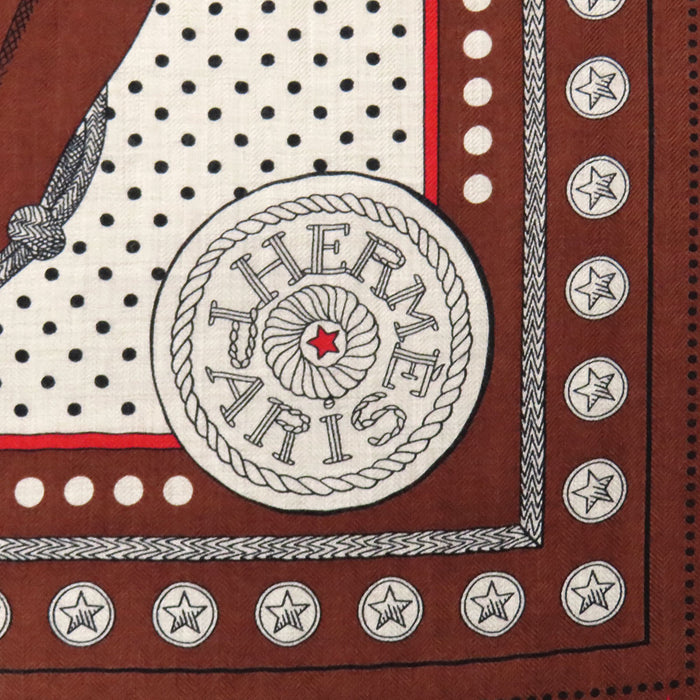 HERMES 
ズアヴとドラゴン カレ140 シルク カシミヤ 
カレジェアン Zouaves et Dragons Bandana