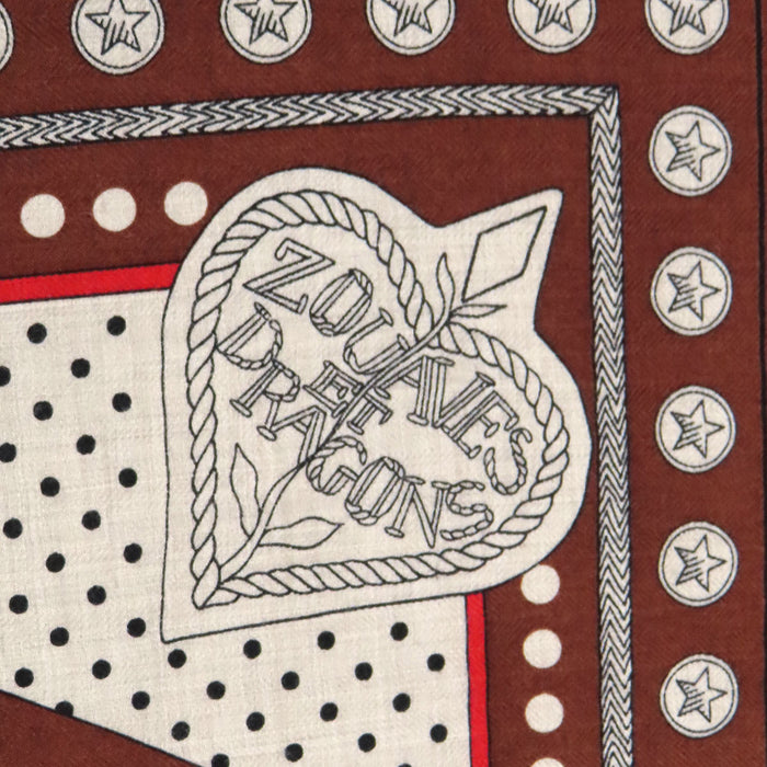 HERMES  
Zouaves and Dragons Carré 140 Silk Cashmere  
Carré Jean Zouaves et Dragons Bandana