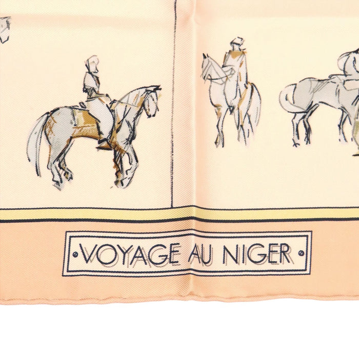 HERMES  
Silk Petit Carré Horse  
Carré 45 VOYAGE AU NIGER Scarf - Journey to Niger