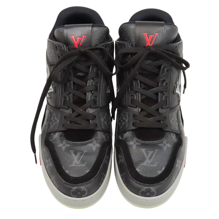 LOUIS VUITTON 
レザー レースアップ 
LV トレイナー ライン スニーカー 
モノグラムエクリプス