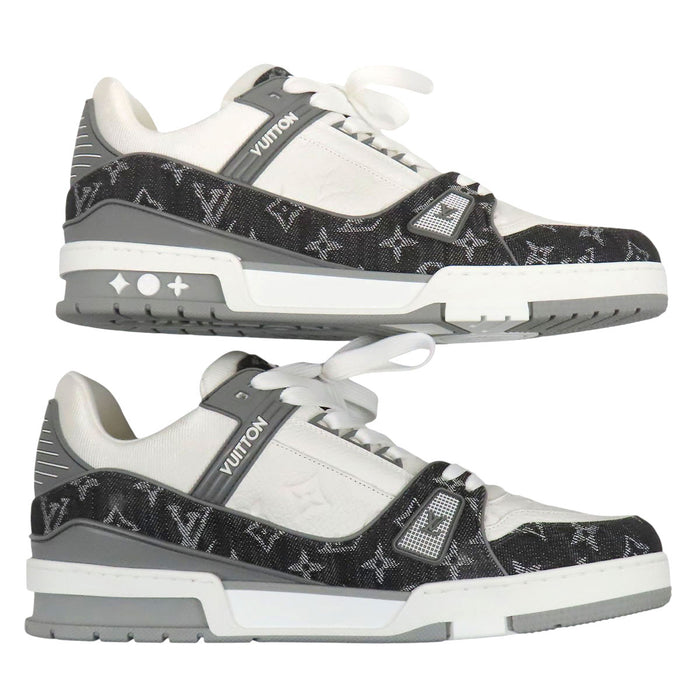LOUIS VUITTON 
ローカット レザー レースアップ 
LV トレイナー ライン スニーカー 
モノグラムデニム