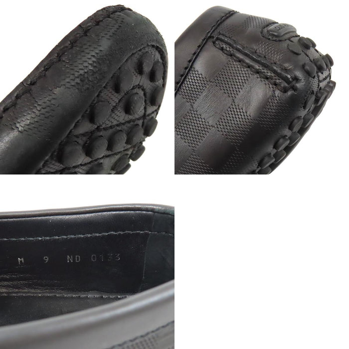 LOUIS VUITTON  
Scarpe mocassino Hockenheim in pelle con logo LV e motivo Damier Infini