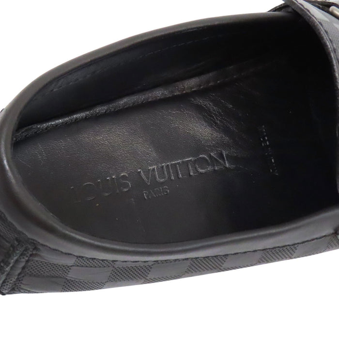 LOUIS VUITTON 
LV ロゴ レザー 
ダミエ アンフィニ ホッケンハイム ローファー