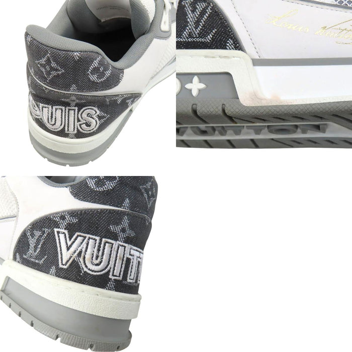 LOUIS VUITTON  
Low-cut lace-up  
LV Trainer Line sneakers  
Monogram denim