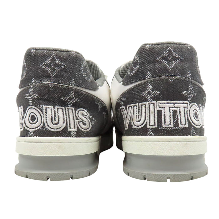 LOUIS VUITTON  
Low-cut lace-up  
LV Trainer Line sneakers  
Monogram denim