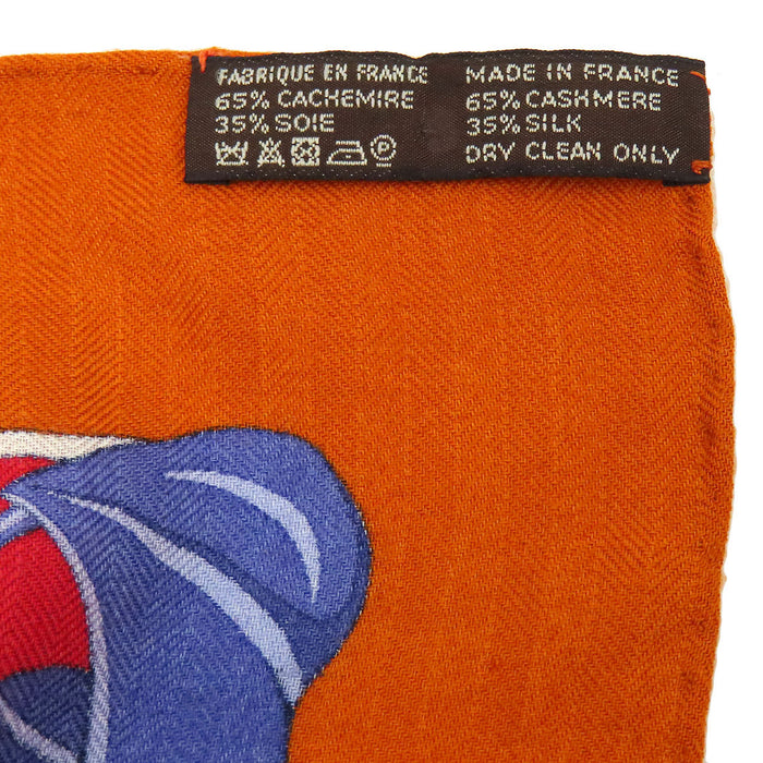 HERMES 
カレ140 カシミヤ混 シルク混 大判 
カレジェアン FLAMINGO PARTY フラミンゴ パーティ スカーフ