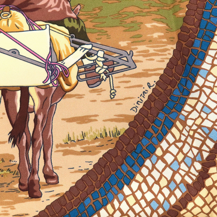 HERMÈS  
Écharpe grande taille en soie  
Carré 90 SOUS LE CÈDRE Sous le cèdre de l'Himalaya