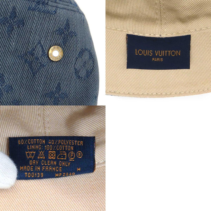 LOUIS VUITTON 
LV Logo Reversible All-Over Print 
Chapeau Monogram Denim Bucket Hat