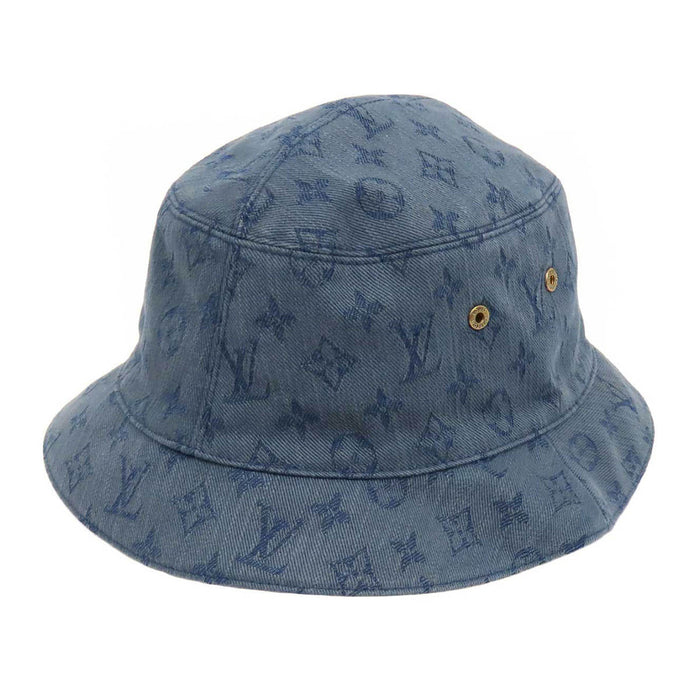 LOUIS VUITTON 
LV Logo Reversible All-Over Print 
Chapeau Monogram Denim Bucket Hat