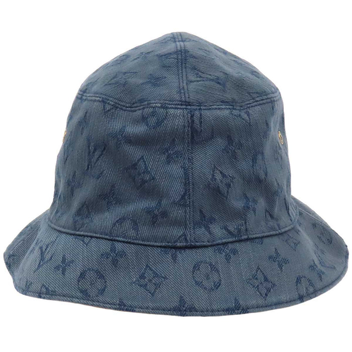 LOUIS VUITTON 
LV Logo Reversible All-Over Print 
Chapeau Monogram Denim Bucket Hat