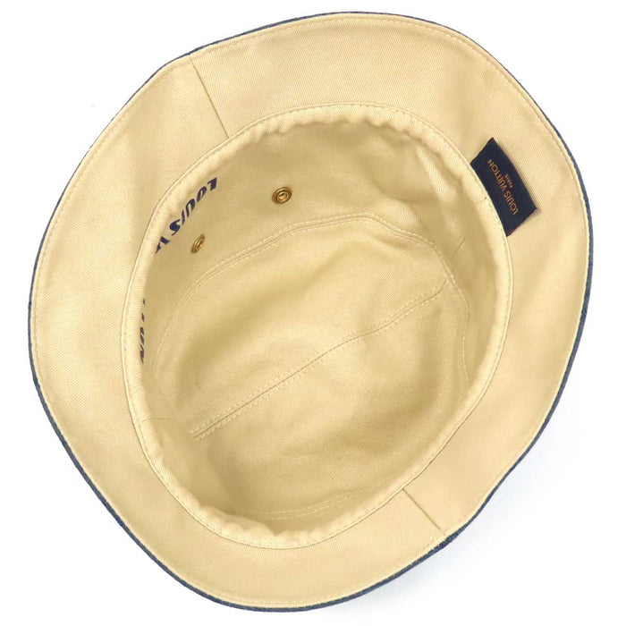 LOUIS VUITTON 
LV Logo Reversible All-Over Print 
Chapeau Monogram Denim Bucket Hat